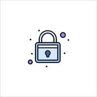 A lock icon with a key inside vector