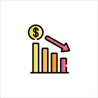 A graph with an arrow going up and a dollar sign vector