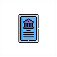 A book icon with a building on it vector