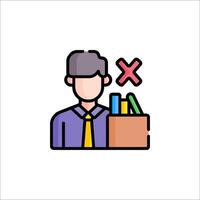 A man with a box and a check mark icon vector