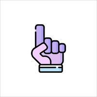 A hand with a finger up and a finger pointing vector