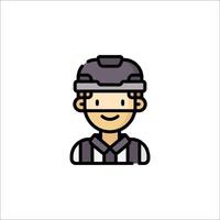 A man in a helmet icon vector