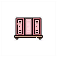 A pink locker icon on a white background vector