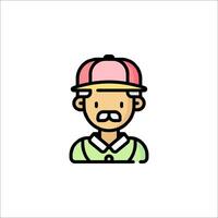 A man with a hat and mustache in a pink cap vector