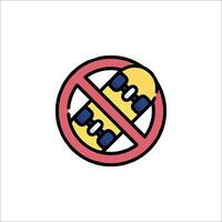No skateboard sign icon isolated on white background vector