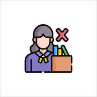 A woman holding a box with books and a check mark vector