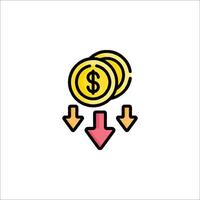 Money coins and dollar sign icon vector