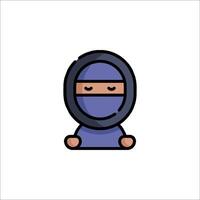 A ninja character with a closed eyes vector