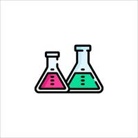 Two test tubes with colorful liquid in them vector
