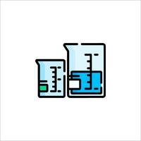 A beaker and a flask icon on a white background vector