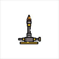 A small oil lamp with a flame on top vector