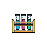 A test tube with three different colors on it vector