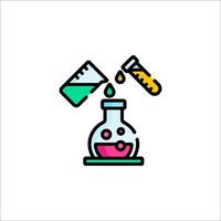 A laboratory flask with a test tube and a test tube vector