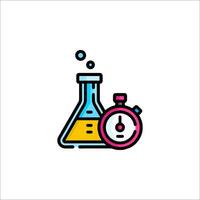 A laboratory flask and a stopwatch icon vector