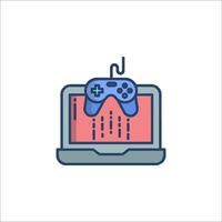 A game controller on a laptop vector