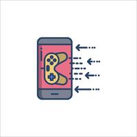 A smartphone with a game controller icon vector