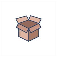 A box with a lid open on a white background vector