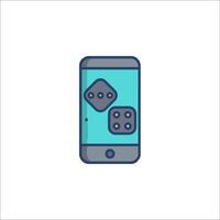 A smartphone with dice on it vector