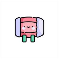 A pink and green character with a smile on its face vector