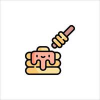 Pancakes with honey and syrup icon vector