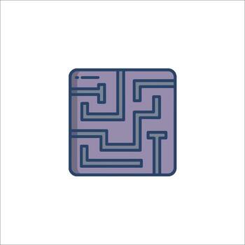 A maze icon in a square shape vector