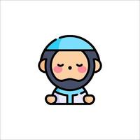 A cartoon character with a beard and a hat vector