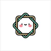 A square with a cute face in it vector