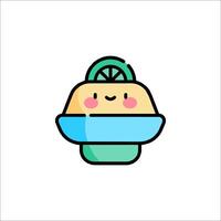 A cute little lemon slice in a bowl vector