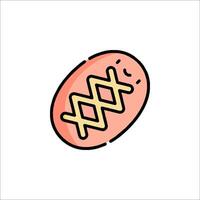 A cartoon egg with a cross on it vector