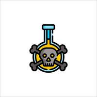 A skull and crossbones in a flask vector