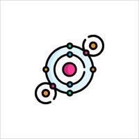 An atom symbol with a circle and a dot vector