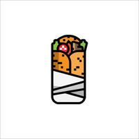 Burger wrap icon vector