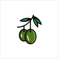 Olives on a branch icon illustration vector