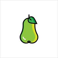 A pear icon with a leaf on it vector