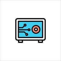 A computer monitor with a circuit board on it vector