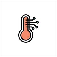 A thermometer icon with a thermometer in the middle vector
