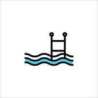 A swimming pool with a ladder on top vector