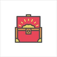 A red box with a gold coin inside vector