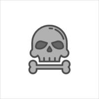 A skull and bone icon on a white background vector