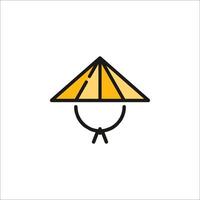 A yellow and black hat with a bow on it vector