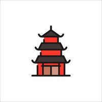 A chinese pagoda icon on a white background vector