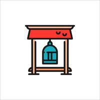 A bell in a shop with a red roof vector
