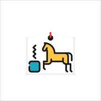 A horse is running in a line with a cup vector