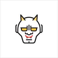 A robot head with horns and a smile vector