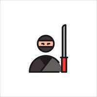 Ninja icon illustration isolated on white background vector