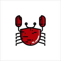A red crab icon on a white background vector