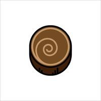 A wooden log with a spiral pattern on it vector