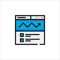 A web page with a graph and a bar chart vector