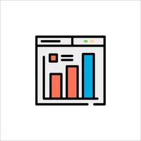 A bar chart icon on a white background vector