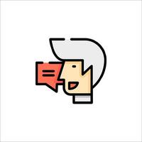 A man with a speech bubble icon vector